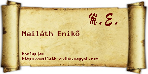 Mailáth Enikő névjegykártya